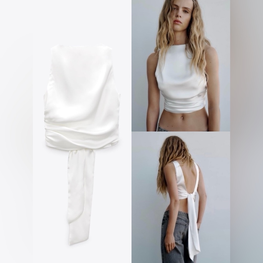 White backless top NWT